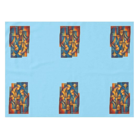 Geometric Magi - Three Wise Men Christmas Star Art テーブルクロス (正面(横))