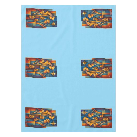 Geometric Magi - Three Wise Men Christmas Star Art テーブルクロス (正面)