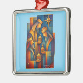 Geometric Magi - Three Wise Men Christmas Star Art メタルオーナメント (左)