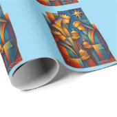 Geometric Magi - Three Wise Men Christmas Star Art ラッピングペーパー (ロールコーナー)