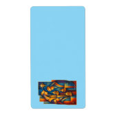 Geometric Magi - Three Wise Men Christmas Star Art ラベル (正面)