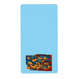 Geometric Magi - Three Wise Men Christmas Star Art ラベル