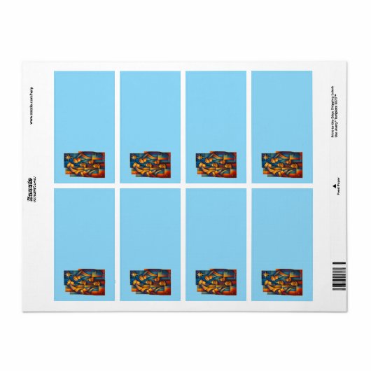 Geometric Magi - Three Wise Men Christmas Star Art ラベル (フルシート)