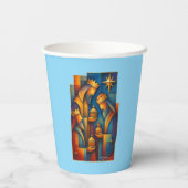 Geometric Magi - Three Wise Men Christmas Star Art 紙コップ (裏面)