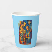 Geometric Magi - Three Wise Men Christmas Star Art 紙コップ (正面)