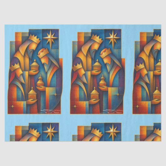 Geometric Magi - Three Wise Men Christmas Star Art 薄葉紙 (正面)