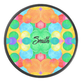 Geometric Magical abstract color art アイスホッケーパック