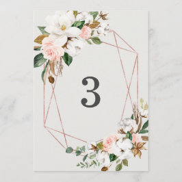 Geometric Magnolia Cotton Table Number Card メニュー