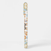 Geometric Mandala in Orange, Gray, and Blue iPhoneケース (左側面)