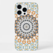 Geometric Mandala in Orange, Gray, and Blue iPhoneケース (裏面)