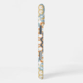 Geometric Mandala in Orange, Gray, and Blue iPhoneケース (右側面)