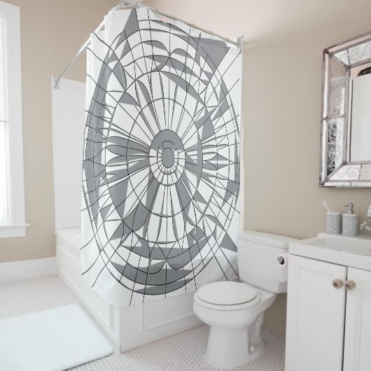 Geometric Mandala Pattern シャワーカーテン (インサイチュ)