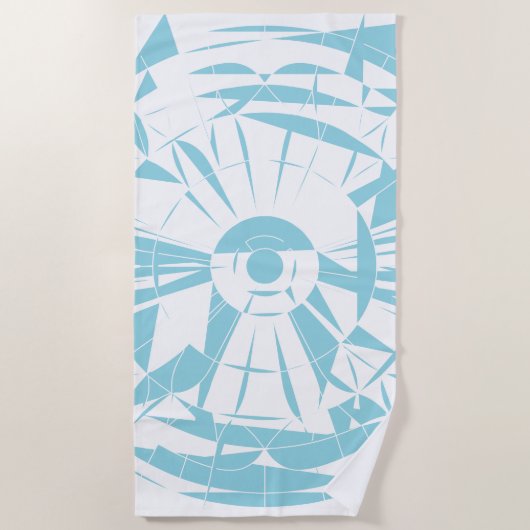 Geometric Mandala Pattern ビーチタオル (正面)