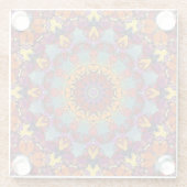 Geometric Mandala Purple Blue Design-64351 ガラスコースター (裏面)