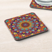 Geometric Mandala Purple Blue Design-64351 コースター (左側)