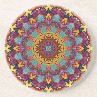 Geometric Mandala Purple Blue Design-64351 コースター