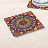 Geometric Mandala Purple Blue Design-64351 スクエアペーパーコースター (アングル)