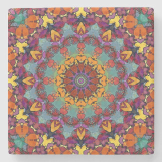 Geometric Mandala Purple Blue Design-64351 ストーンコースター
