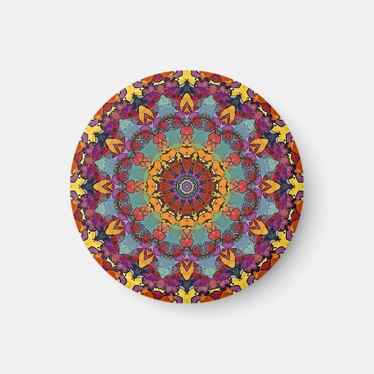 Geometric Mandala Purple Blue Design-64351 マグネット (正面)