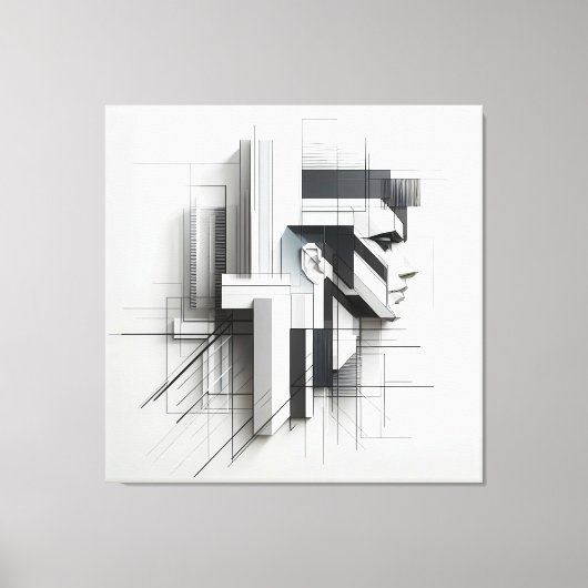 Geometric Mechanical Profile キャンバスプリント (正面)