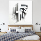 Geometric Mechanical Profile キャンバスプリント (インサイチュ (寝室))