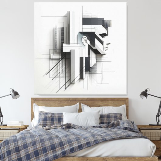 Geometric Mechanical Profile キャンバスプリント (インサイチュ (寝室))