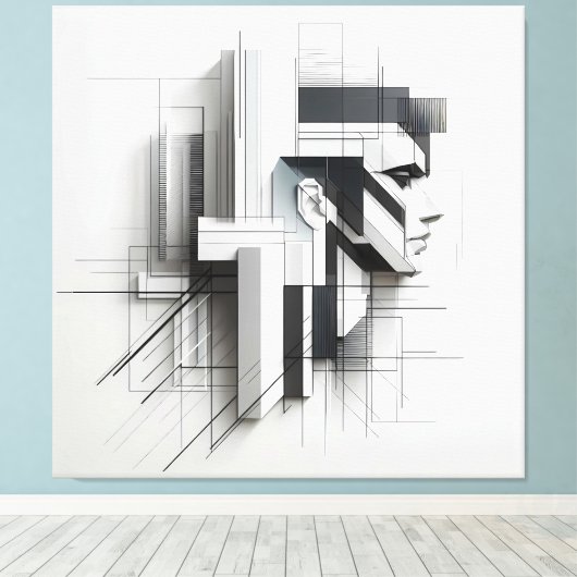 Geometric Mechanical Profile キャンバスプリント (インサイチュ (ウッドフロア))