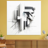 Geometric Mechanical Profile キャンバスプリント (インサイチュ (リビング))