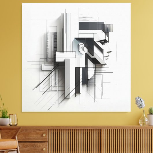 Geometric Mechanical Profile キャンバスプリント (インサイチュ (リビング))