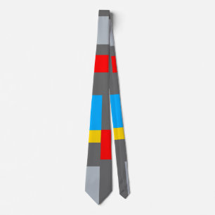 Geometric Minimal Bauhaus Style Color Composition ネクタイ