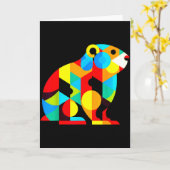 Geometric Minimalism Modern Illustration Groundhog カード (黄色い花)