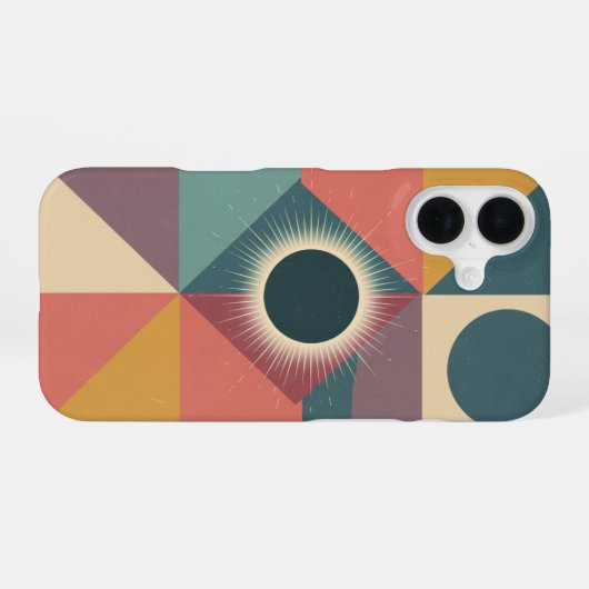 Geometric Minimalist Eclipse iPhone 16ケース (裏面横)