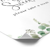 Geometric Minimalist Eucalyptus Love Is Sweet Sign ポスター (角)