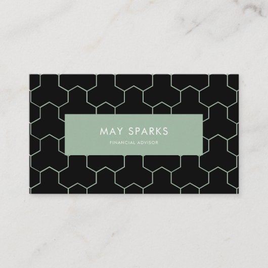 Geometric Minimalist Green Financial Advisor  名刺 (正面)