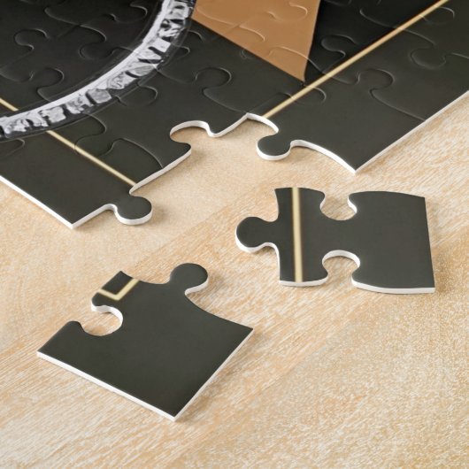 Geometric Minimalist Guy on Bike  ジグソーパズル (側面)