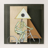 Geometric Minimalist Guy on Bike  ジグソーパズル (縦)