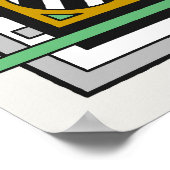 Geometric Modern Abstract Composition ポスター (角)