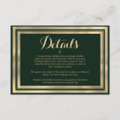 Geometric modern forest green gold Details エンクロージャーカード (正面)