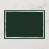 Geometric modern forest green gold Details エンクロージャーカード (裏面)