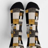 Geometric Modernist in Black and Gold customizable ソックス (上部)