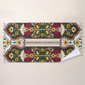 Geometric Moghul Paisley pattern on white backgrou バスタオル (バスタオル)