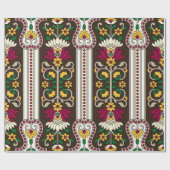 Geometric Moghul Paisley pattern on white backgrou ラッピングペーパー (フラット)