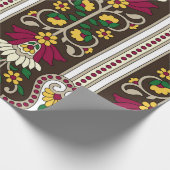 Geometric Moghul Paisley pattern on white backgrou ラッピングペーパー (角)