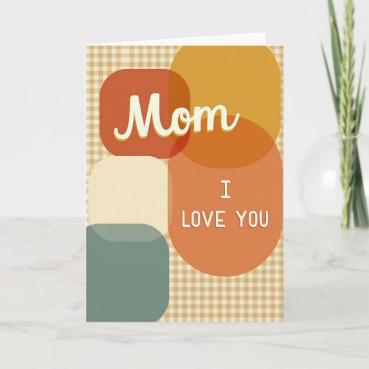 Geometric Mom I Love You カード (正面)