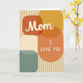 Geometric Mom I Love You カード (黄色い花)