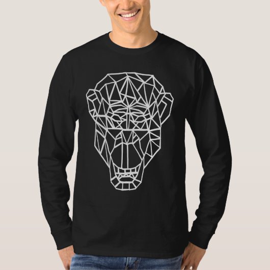 GEOMETRIC MONKEY ILLUSTRATION GORILLA LOW POLY Tシャツ (正面)