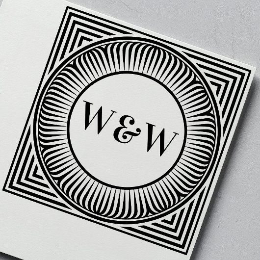 Geometric Monogram Self-Inking Stamp セルフインキングスタンプ