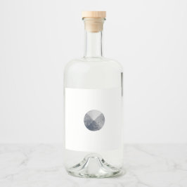 Geometric Moon Minimalist Design リキュールボトルラベル