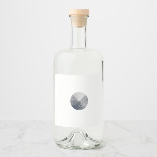 Geometric Moon Minimalist Design リキュールボトルラベル (正面)