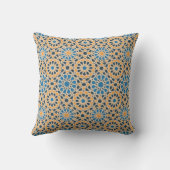 Geometric Moroccan Tile & Orange Pattern クッション (裏面)